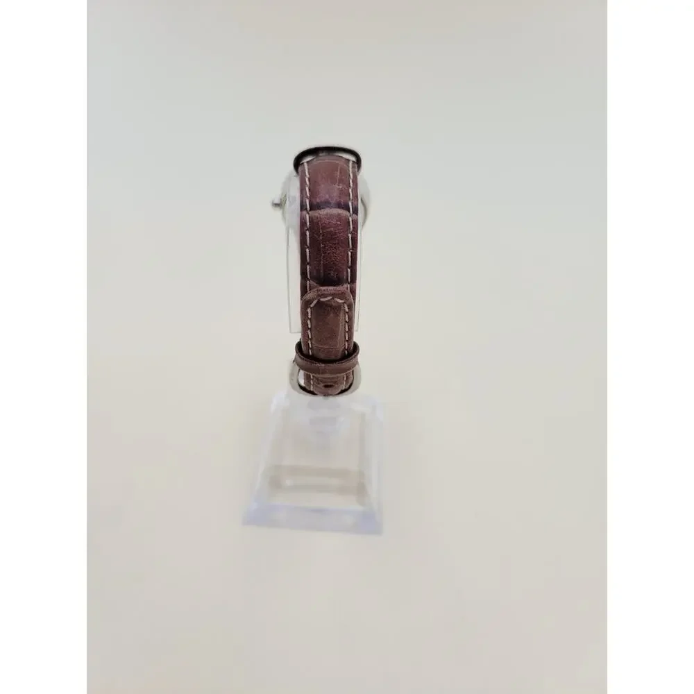 Ecclissi 22650 Women's Sterling Silver Watch Mother of Pearl Dial Brown Leather